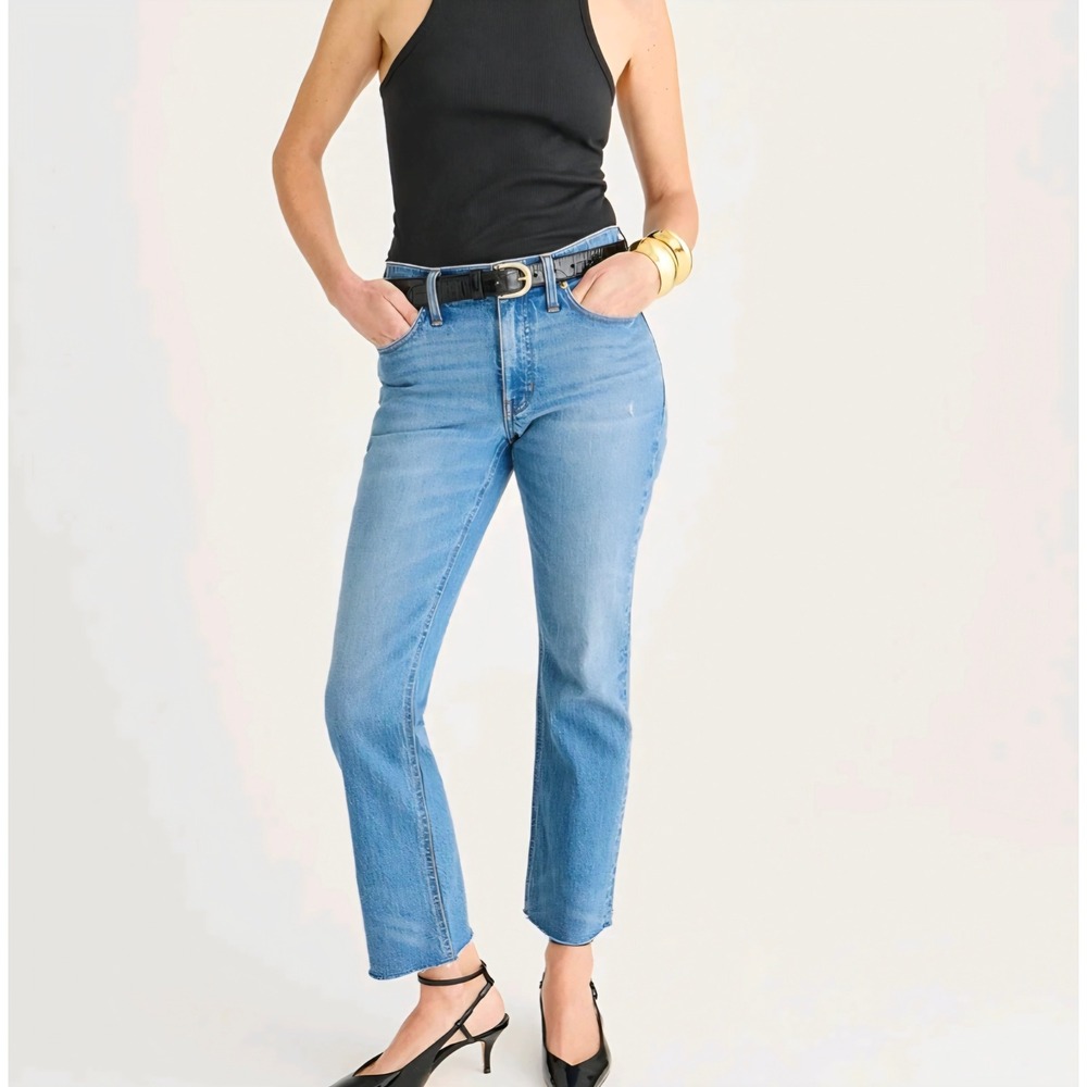 J.Crew Womens 9 Demi Boot Crop Jeans Medium Wash Blue Denim BK650 Size 29